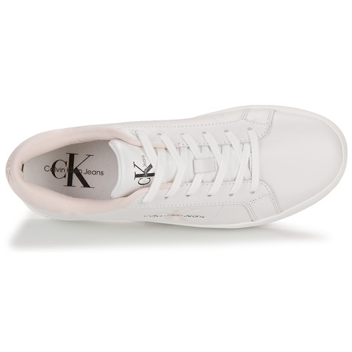 Calvin Klein Jeans - CLASSIC CUPSOLE LOWLACEUP LTH - Blanc / Rose