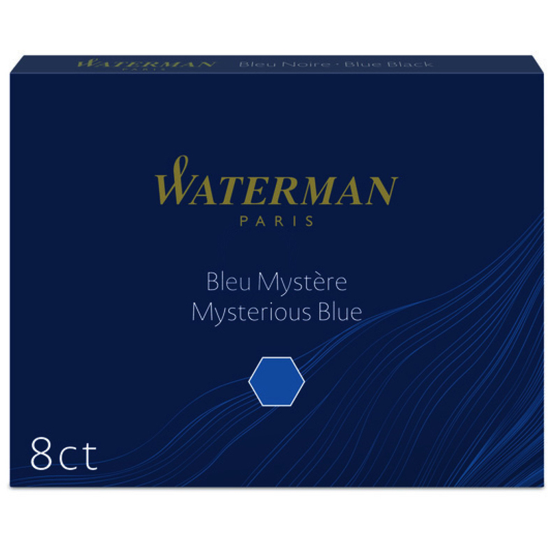 Waterman Tintenpatronen S0110910 blau/schwarz 8 Stück, mysterious blue