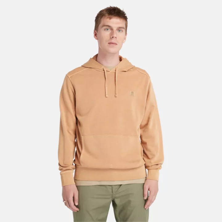 Sweat à capuche teint en plongée pour homme en jaune foncé