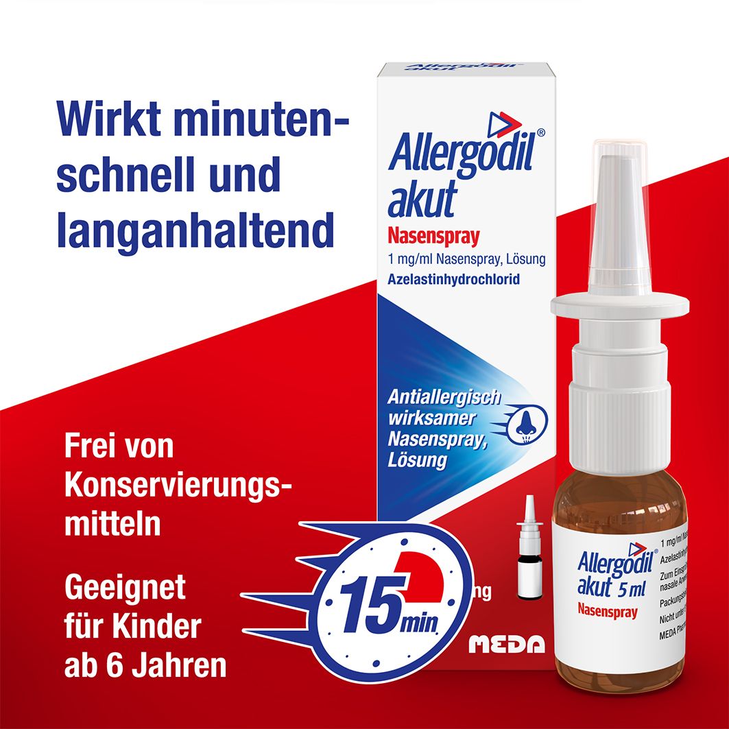 Allergodil® akut Nasenspray: Azelastin Spray gegen Heuschnupfen & nicht-saisonale allergische Rhinitis
