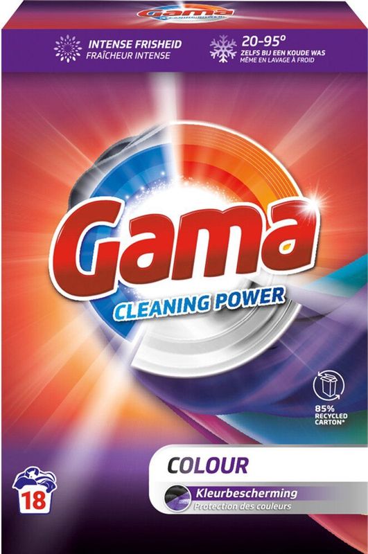 Gama - Poeder Wasmiddel Regular - 8 x 1,08 kg - Voordeelverpakking - 18 Wasbeurten