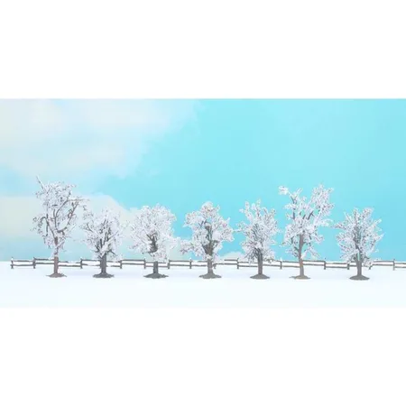 NOCH 25075 - Winter-Bäume, 7 Stück, 8 bis 10 cm hoch