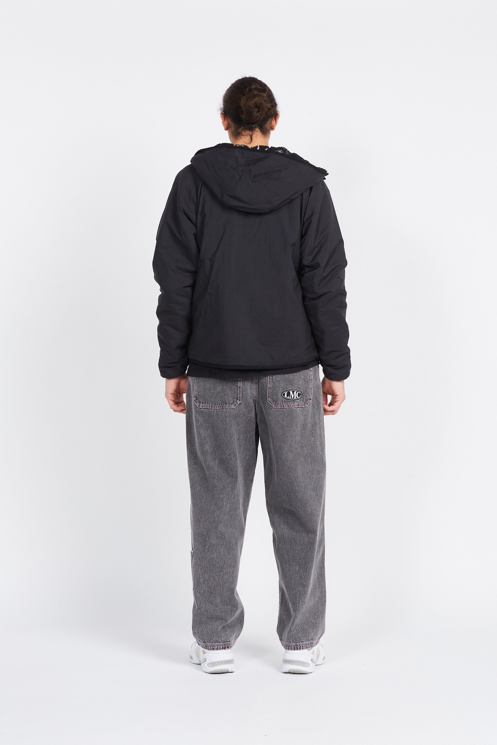 LOST MANAGEMENT CITIES Veste ITALIC JQD BOA FLEECE RVSB HOODED JACKET Noir