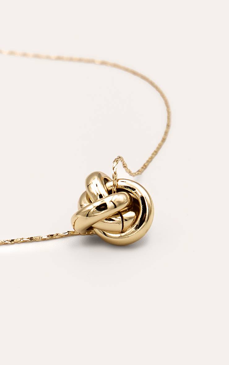 Doré Collier Pendentif Nœud
