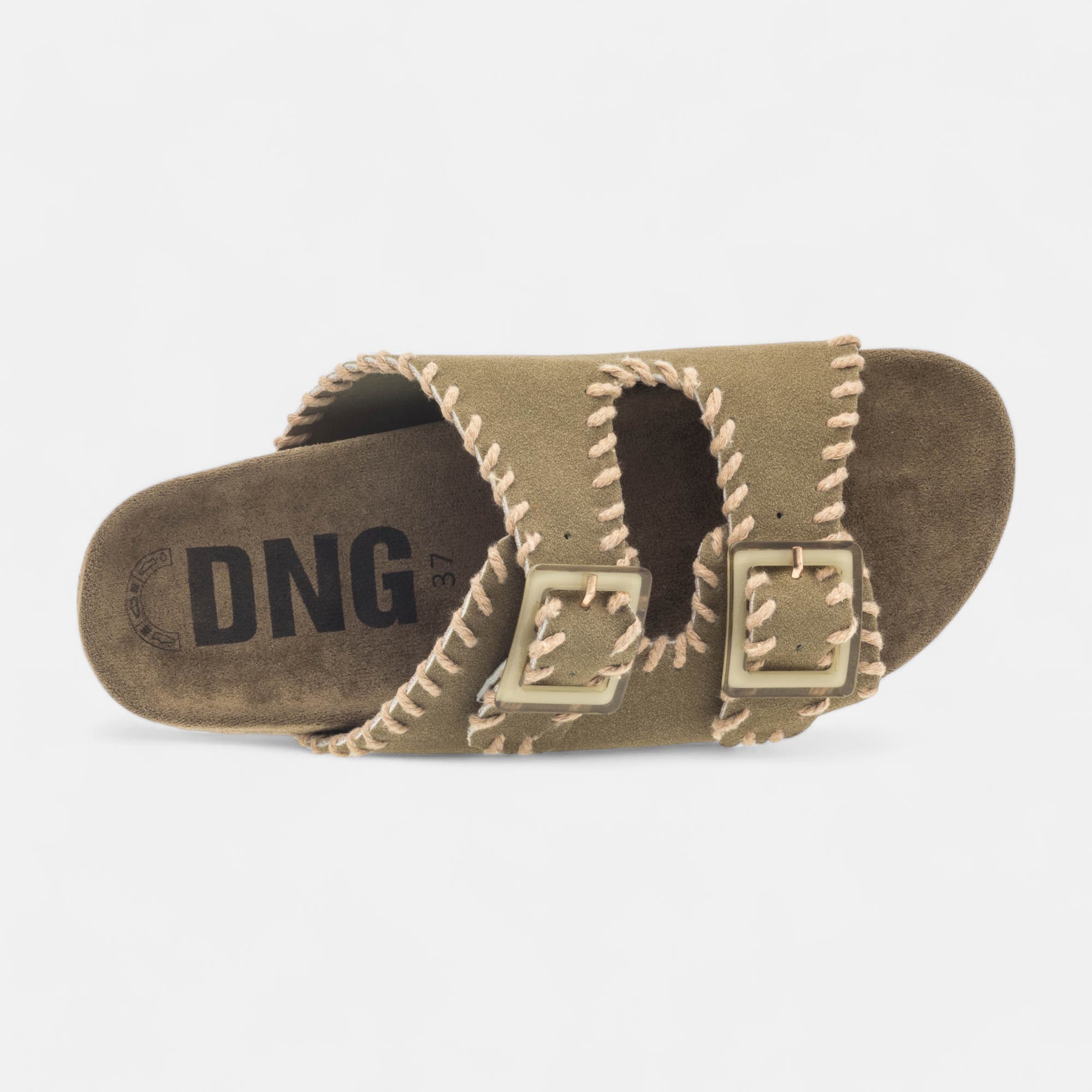 Mules semelle liège Femme kaki