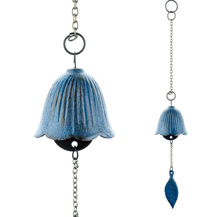 Windspiel Outdoor Retro Accessoire Garten Deko Traditionelle Japanische Glocke - Blau