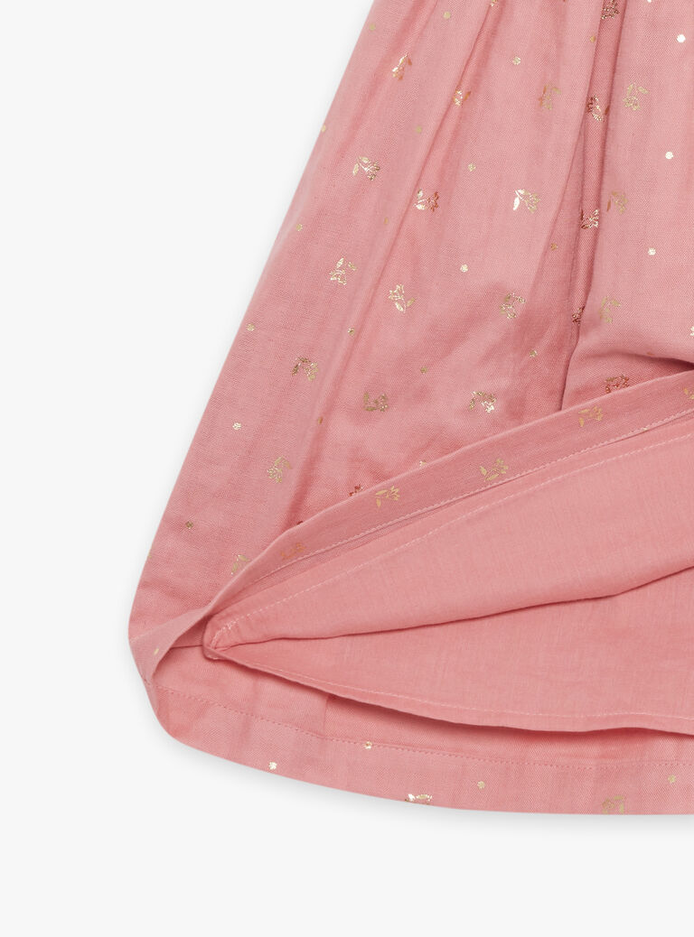 Robe vieux rose à fleurs