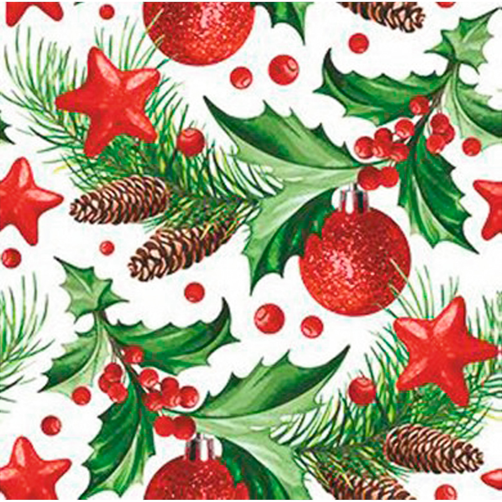 Servietten Weihnacht Kugel 50 Stück 33 x 33 cm