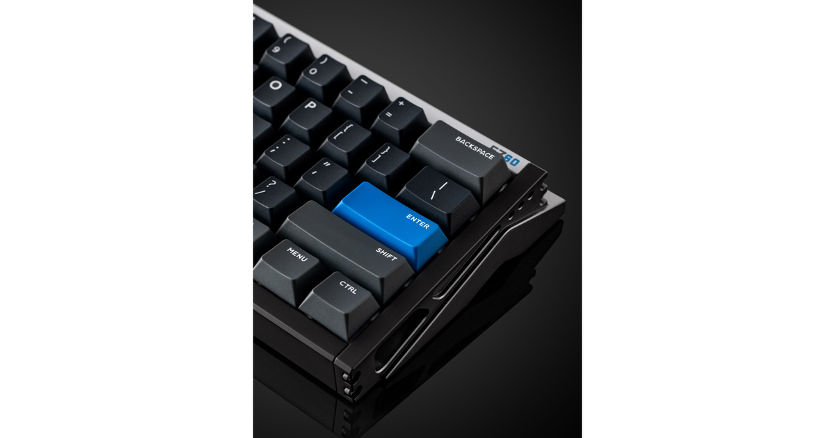 IqunixEZ60 Magnetic Switch Gaming HE Keyboard, gaming toetsenbord  (Zwart/blauw, US lay-out, US-International, Gateron Magnetic Jade Gaming, 60%, RGB, Double Shot PBT Keycaps)