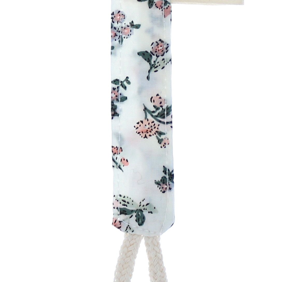Attache tétine oiseau fleurs Amande