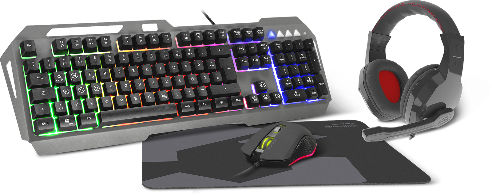SPEEDLINK LUNERA 4in1 RGB Gaming Set, black - DE layout