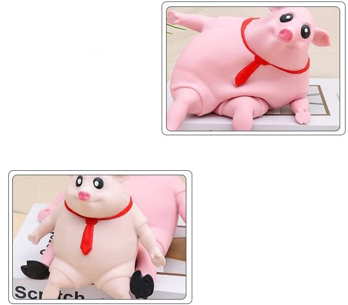(23x15cm) Anti Stress Knautsch Schwein Squeeze Spielzeug Lustiges Squishy Pig - Rosa