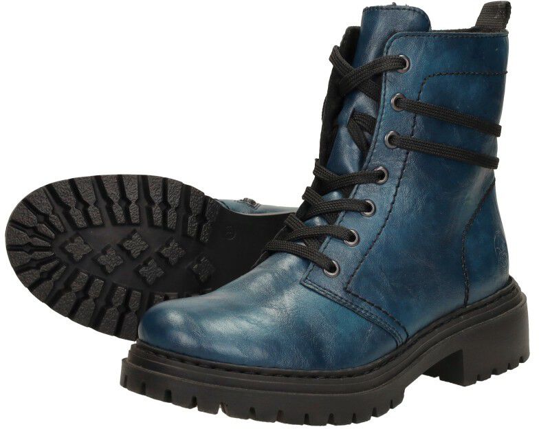 Rieker Veterschoenen Hoog petrol