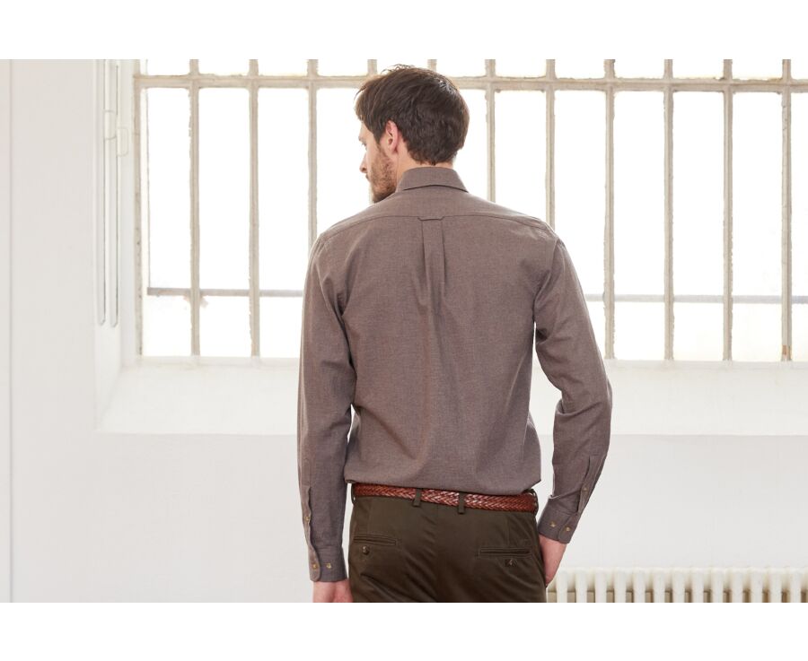 Chemise flanelle taupe - ANDER