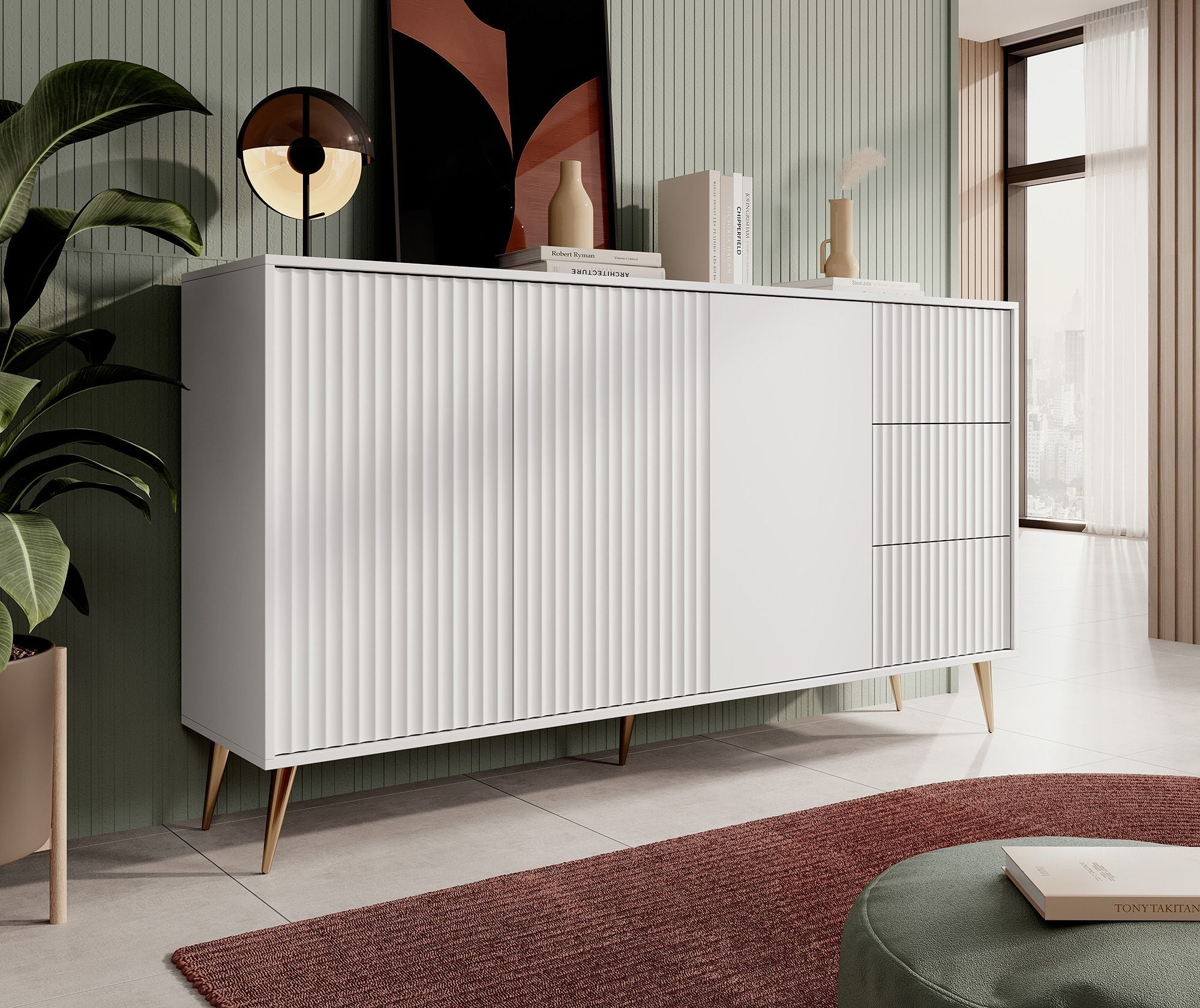 Meubella - Dressoir Winq - Wit - 180 cm
