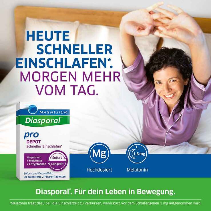 Magnesium Diasporal pro Depot Schneller Einschlafen, 30 St