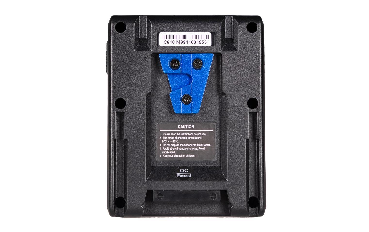 Videokamera-Akku 98 Wh Square BP-M98 - V-Mount<br>Kompakter, fast quadratischer V-Mount-Akku mit zwei D-Tap-Ausgängen