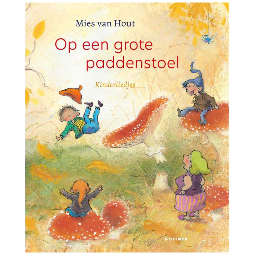 Op een grote paddenstoel