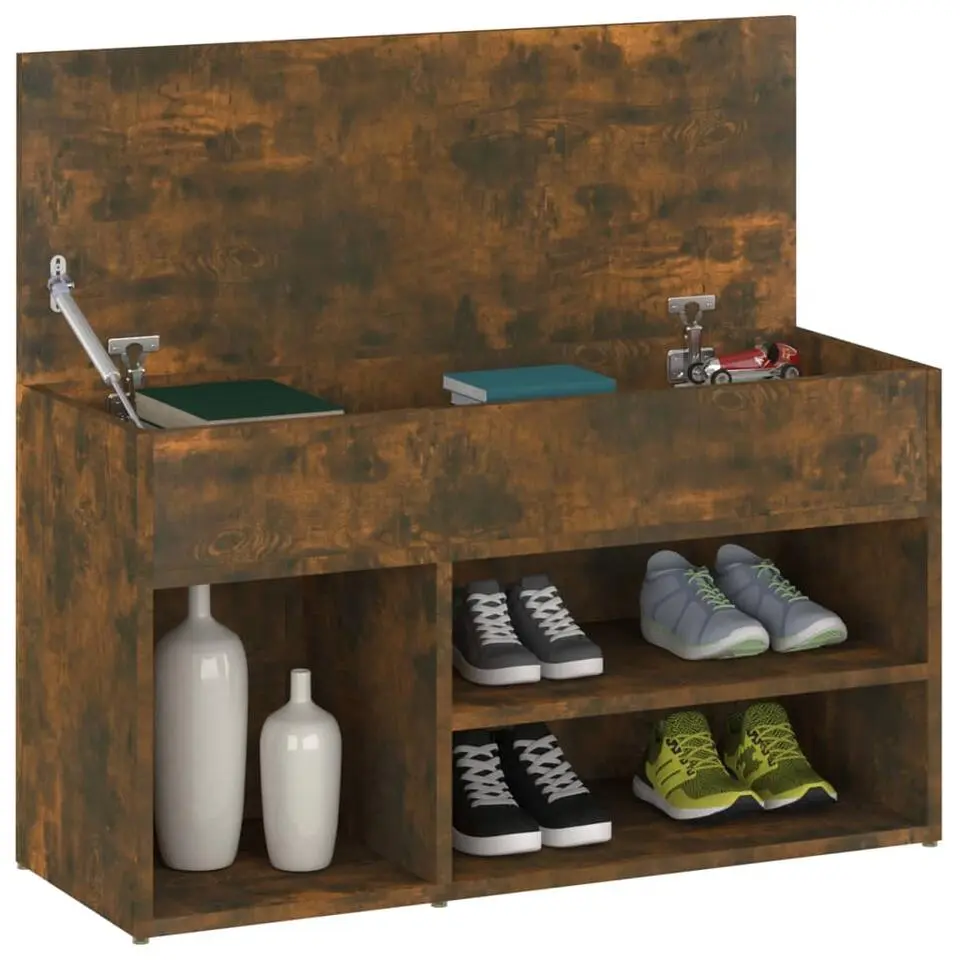 vidaXL - Schoenenbank - Bruin - Bewerkt hout - 80 x 30 x 45 cm