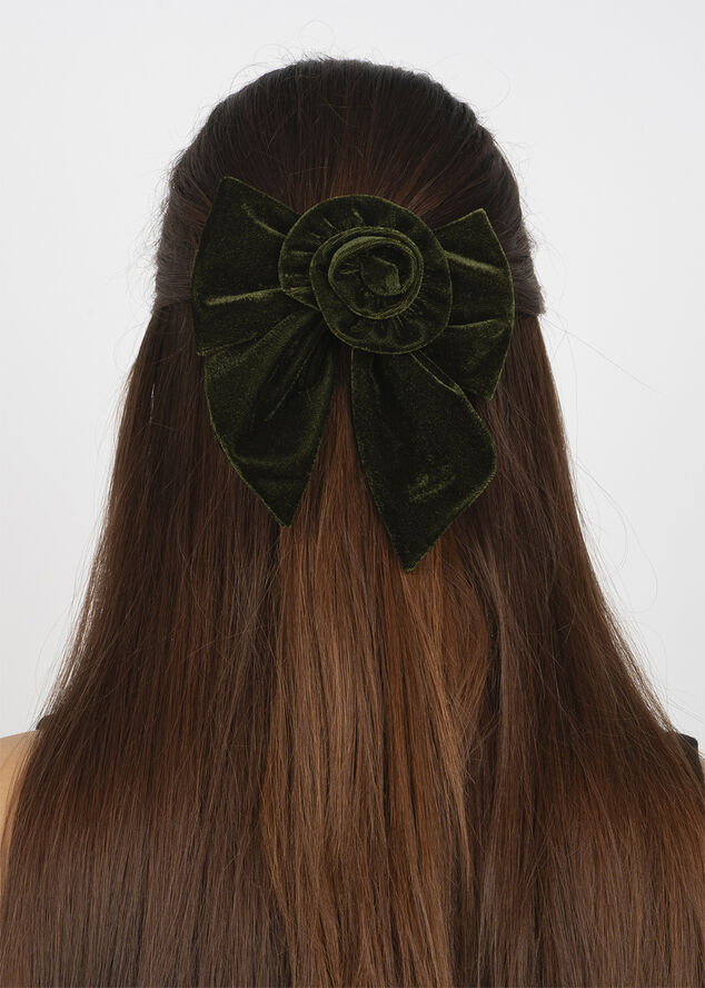 Sui Ava Rosie Velvet Bow Green