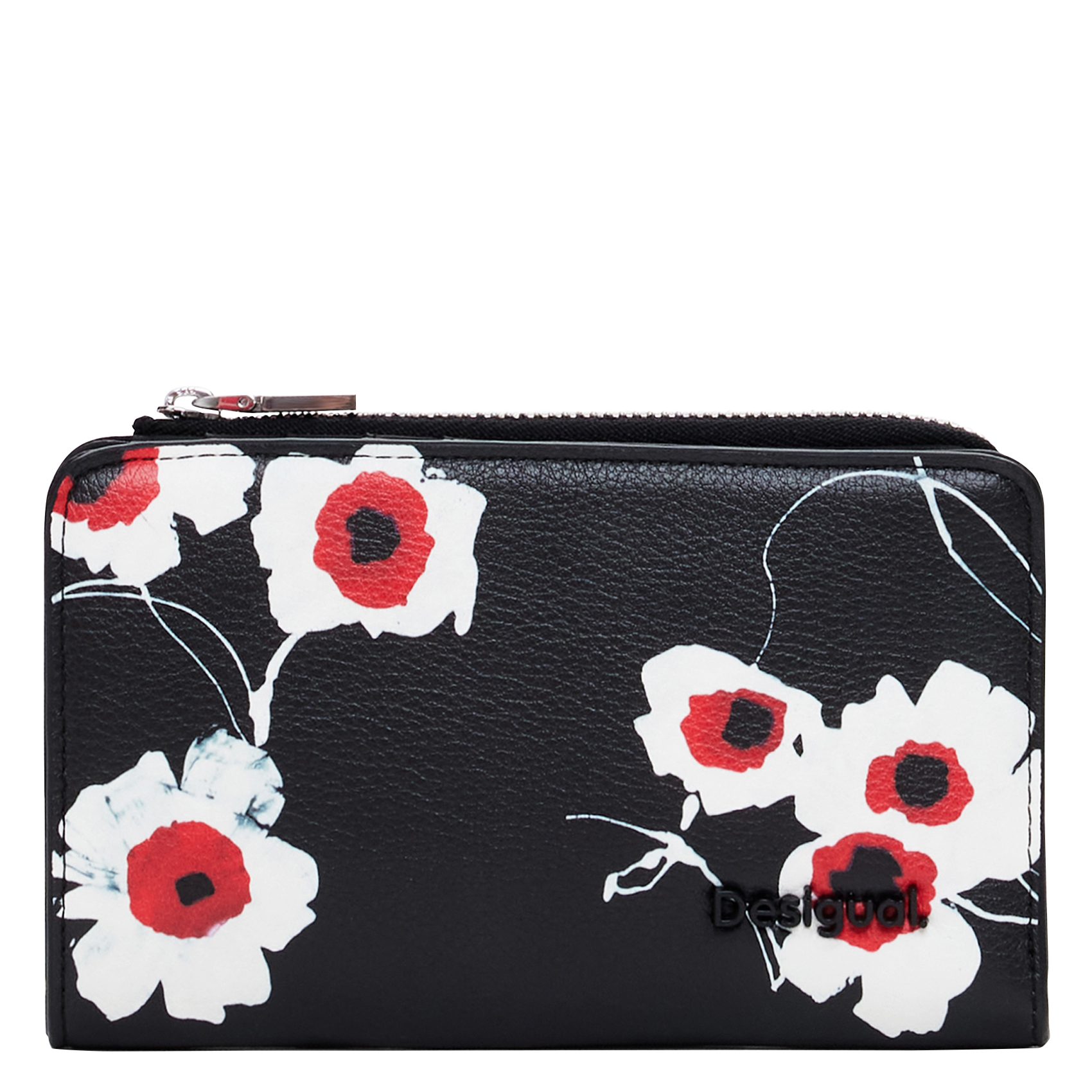 Portefeuille motif floral | Noir