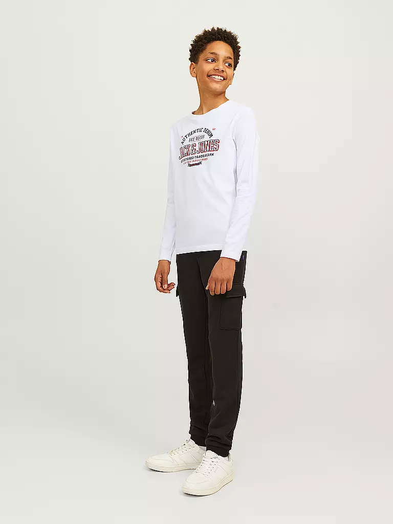 JACK & JONES Jungen Langarmshirt  JJELOGO weiss