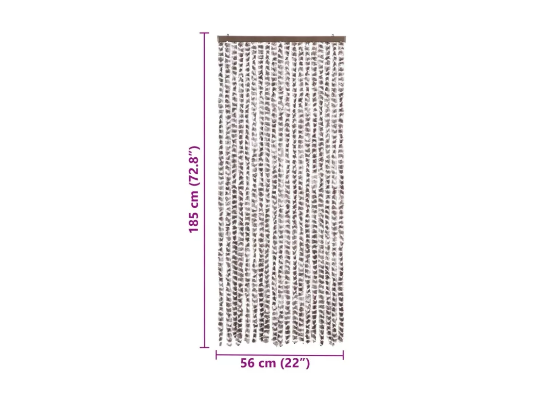 Moustiquaire Taupe et blanc 56x185 cm Chenille