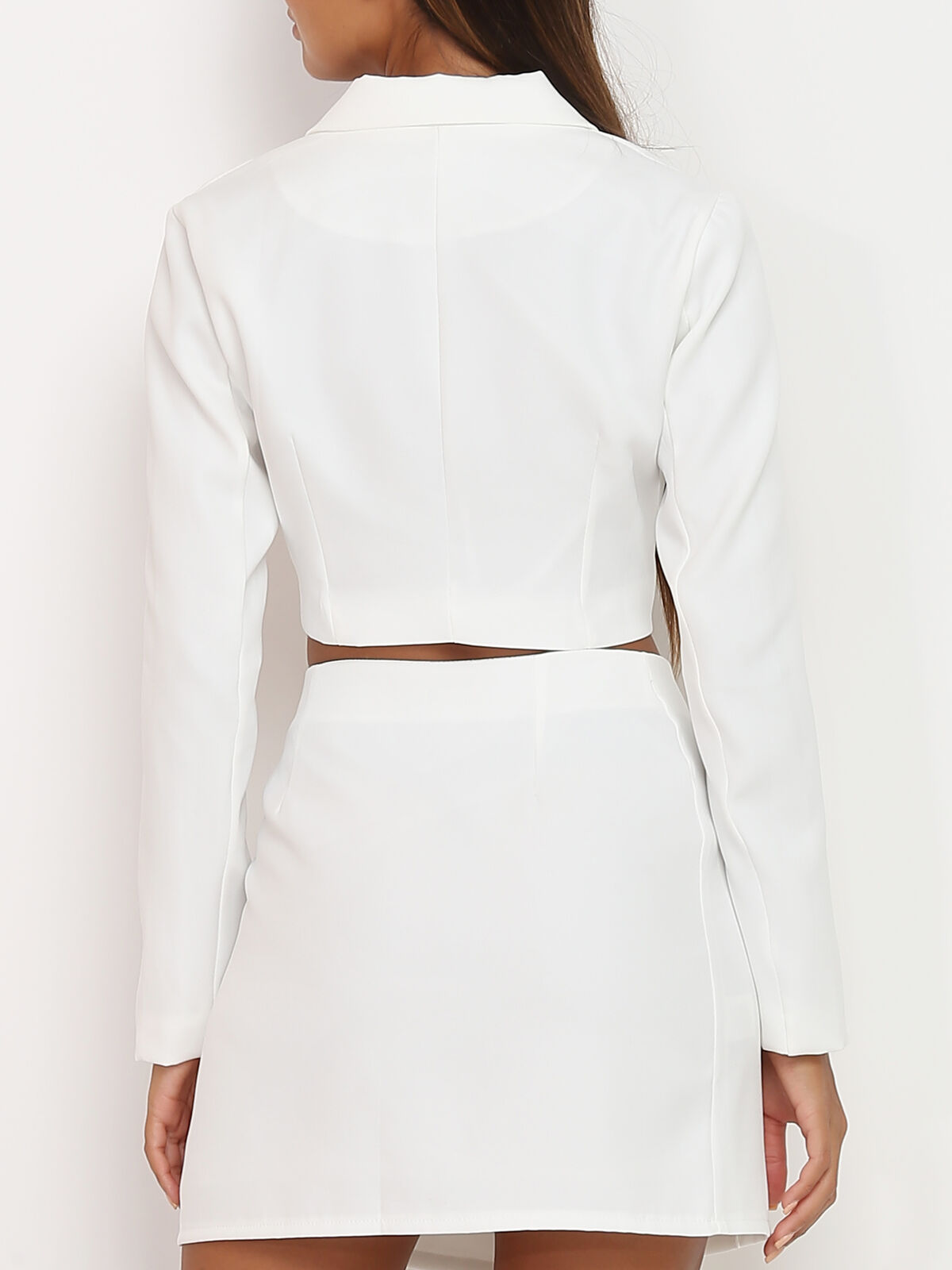 Veste blazer cropped- Blanc