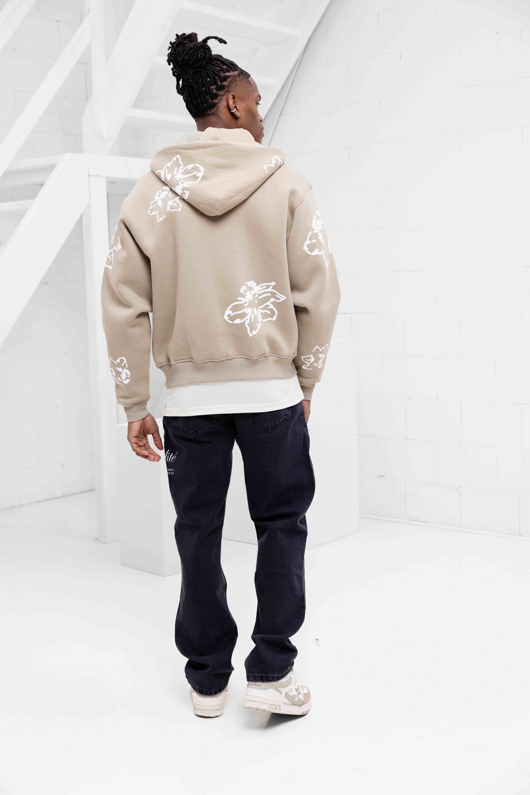 Croyez Flower Zip-Hoodie Heren Beige