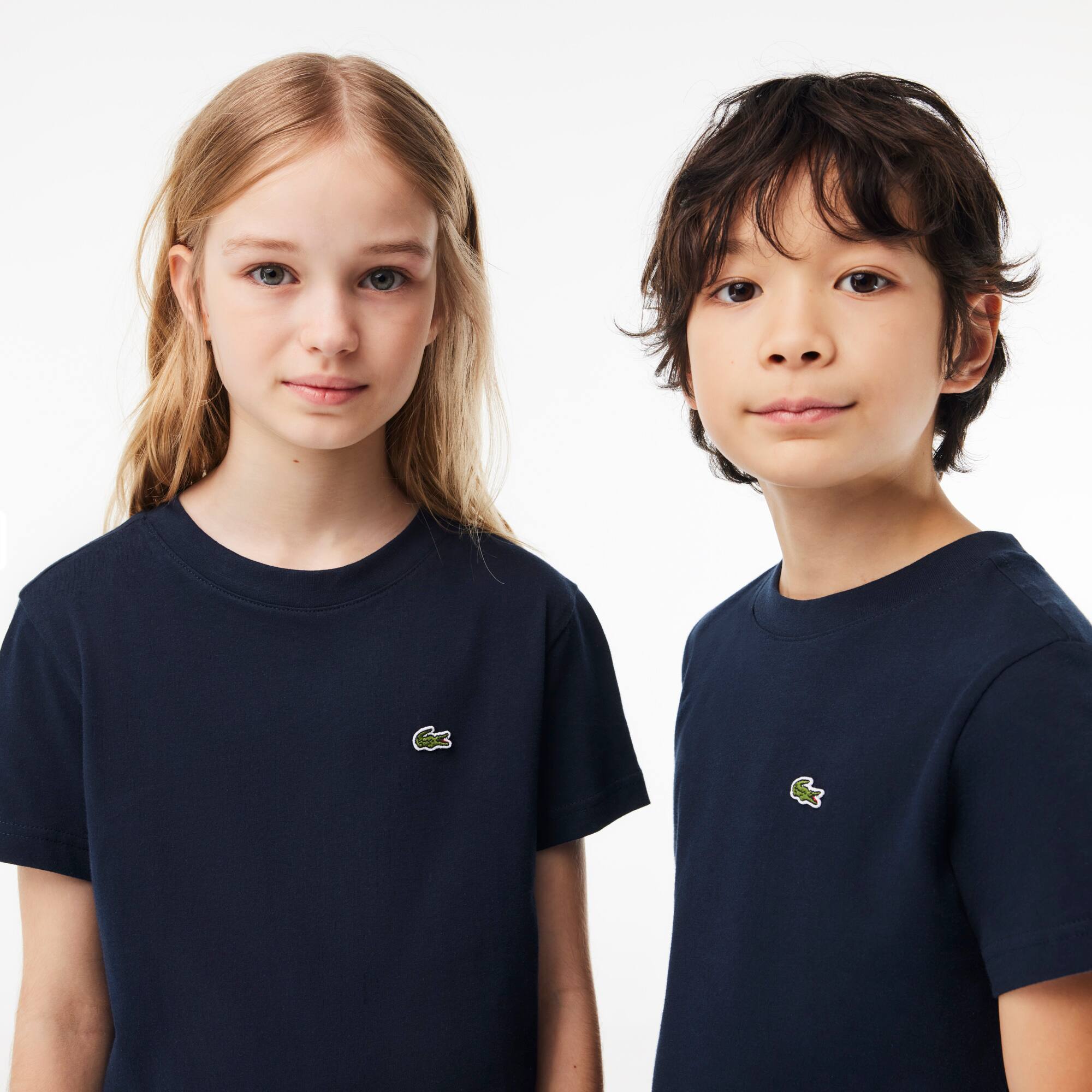T-shirt uni en jersey de coton T-Shirts & Chemises - Bleu - Lacoste - Enfant