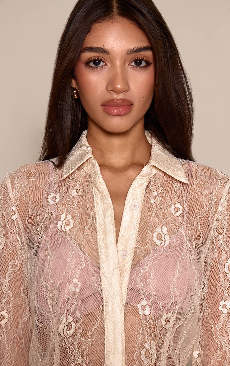 Chemise Ajustée En Dentelle Délicate