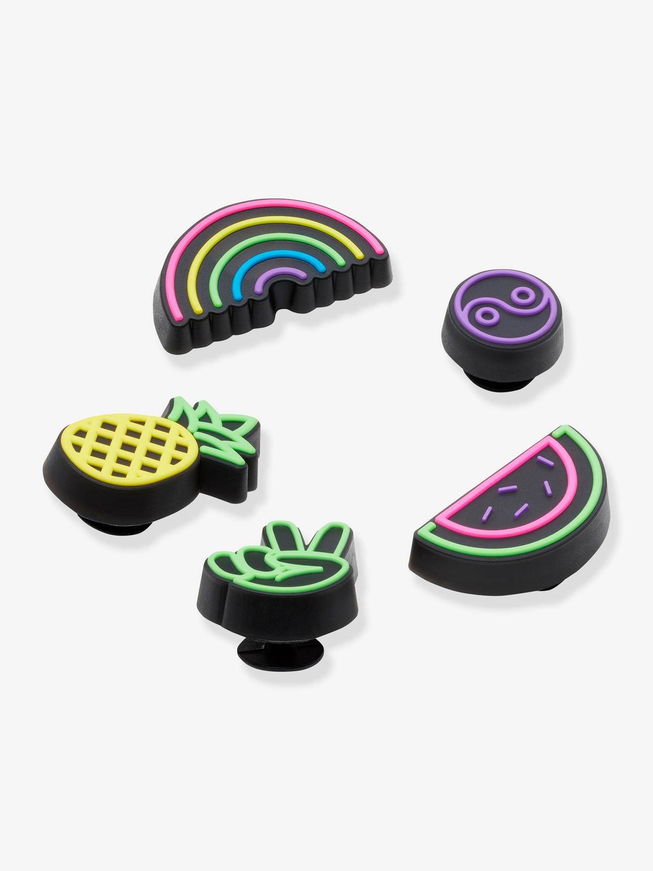 Pacote com 5 pinos Jibbitz™ “Lights Up Fun”