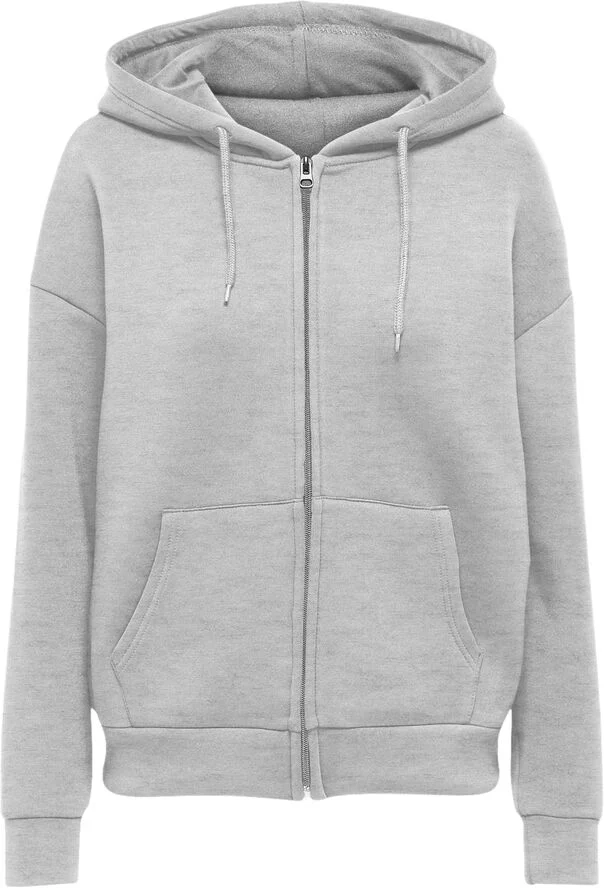 ONLY ONLNAOMI L/S ZIP HOOD SWT Light grey melange