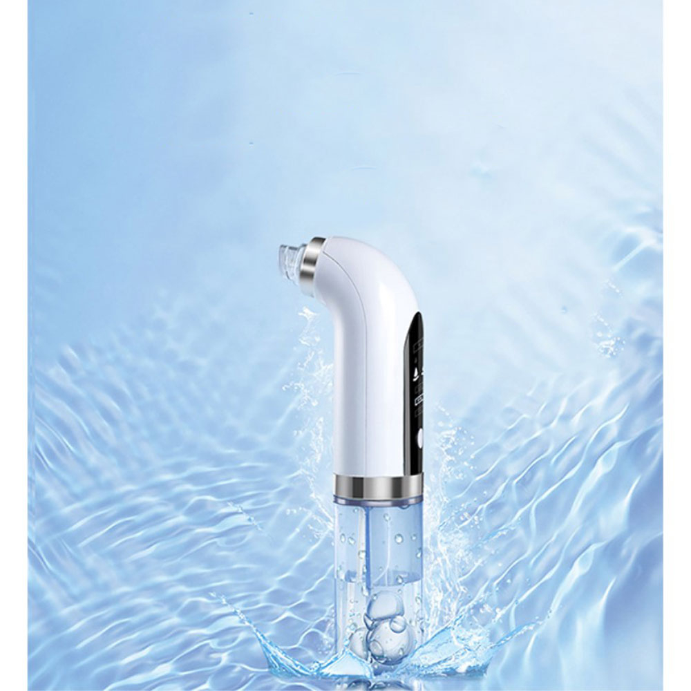 (8-tlg. Set) 5in1 Elektrischer USB Gesichtsreiniger / Mitesserentferner   Wassertank - Weiss