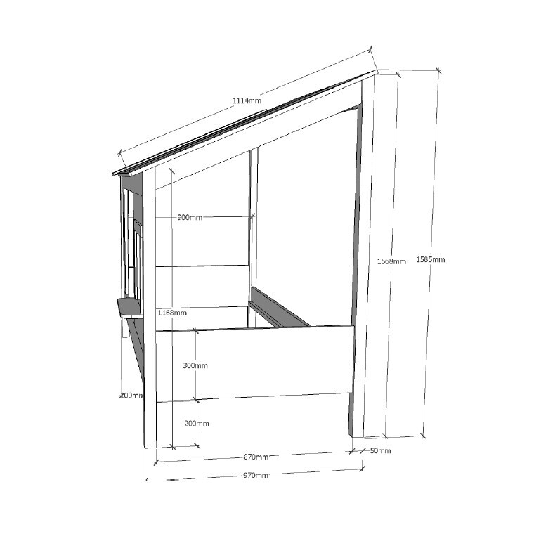 Baumhaus Bett 90 x 200 cm Liegefläche