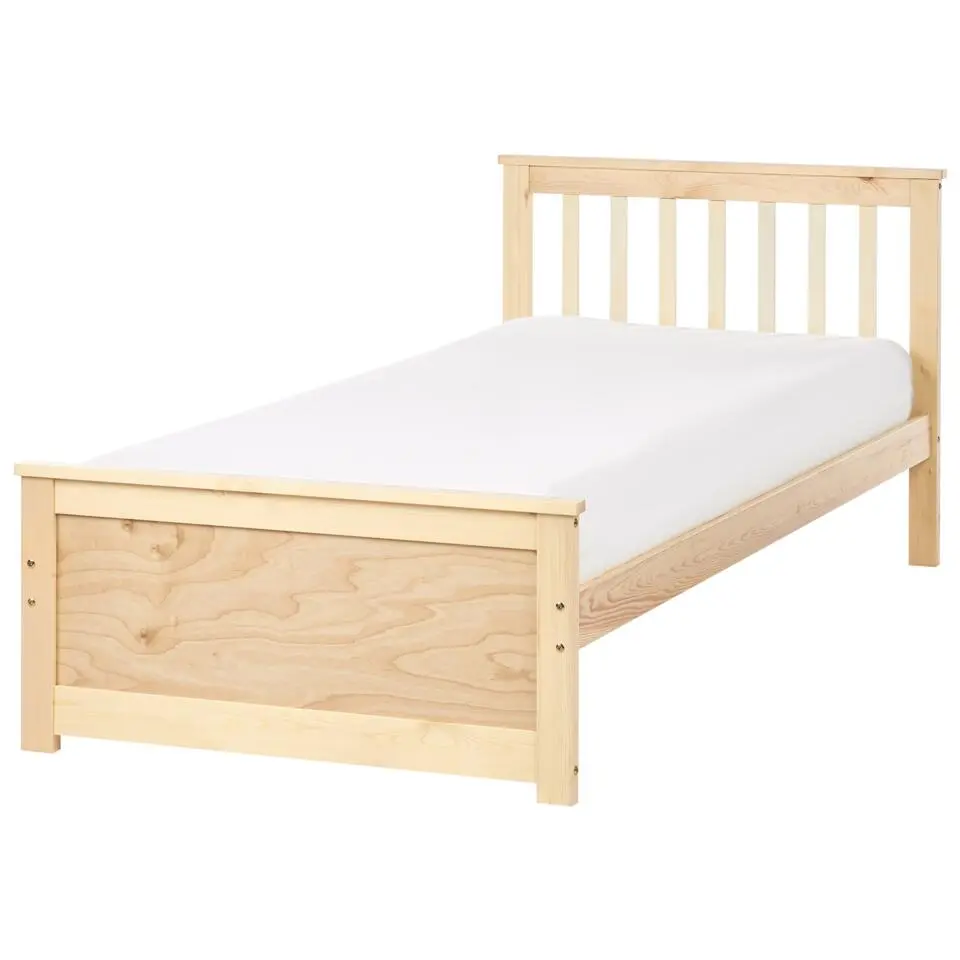 OLENDON - Eenpersoonsbed - Lichtbruin - 90 x 200 cm - Dennenhout