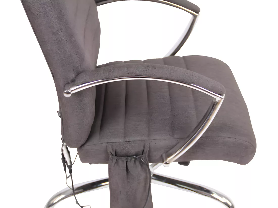 Chaise de bureau - Tissu & Métal chromé - Gris foncé - Valais