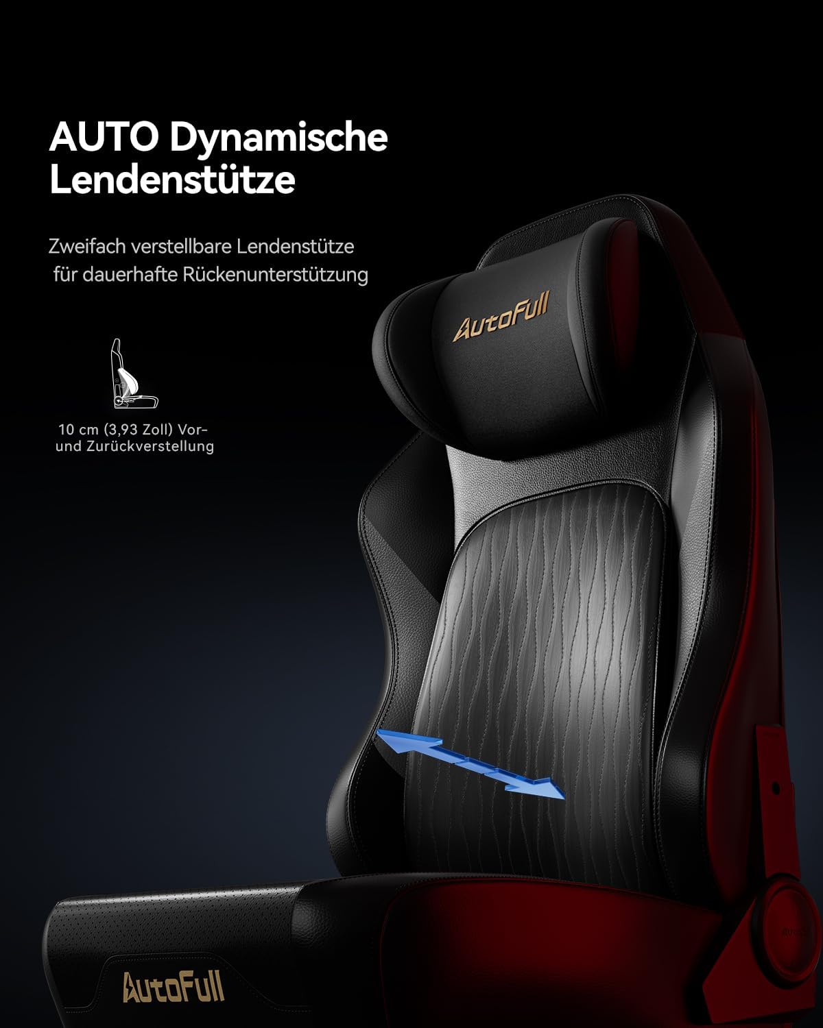 AutoFull M6 Pro 2.0 Gaming Stuhl | Weltweit erster Gaming Chair mit Belüftung & Heizung, 6D-Armlehnen, Dynamischer Lendenstütze & Fußstütze | Playseat für Gaming & Büro (Schwarz)