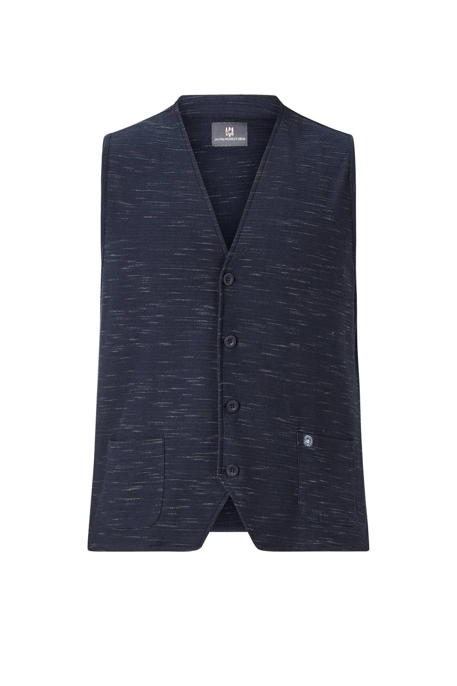 Jan Vanderstorm gemêleerd gilet  Plus Size AHLMANN donkerblauw