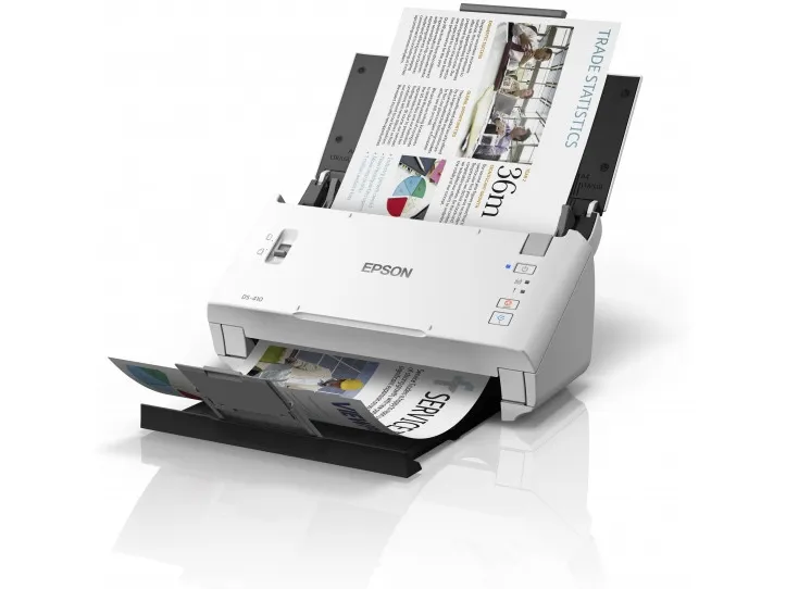 Epson WorkForce DS-410 - Dokumentscanner - Contact Image Sensor (CIS) - Duplex - A4 - 600 dpi x 600 dpi - op til 26 ppm (mono) / op til 26 ppm (farve) - ADF (50 ark) - op til 3000 scanninger pr. dag - USB 2.0