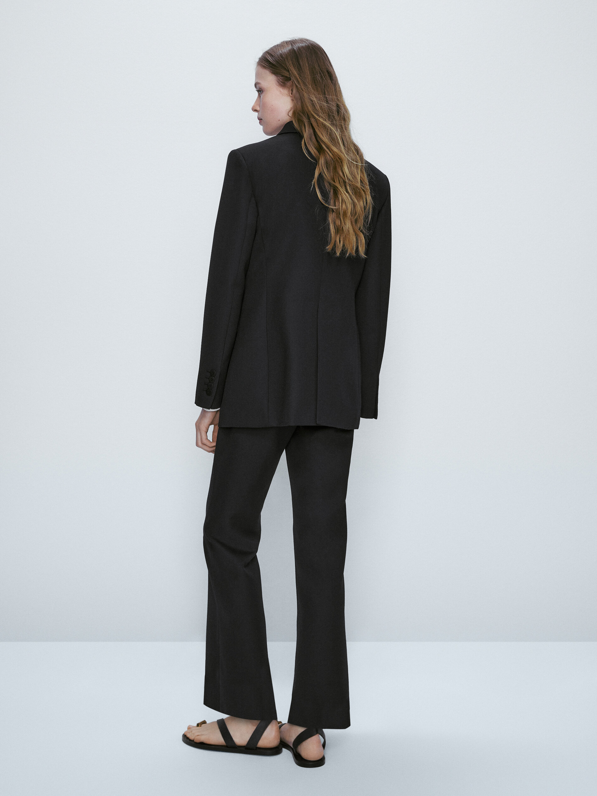 Calça com lana kick flare - NEGRO