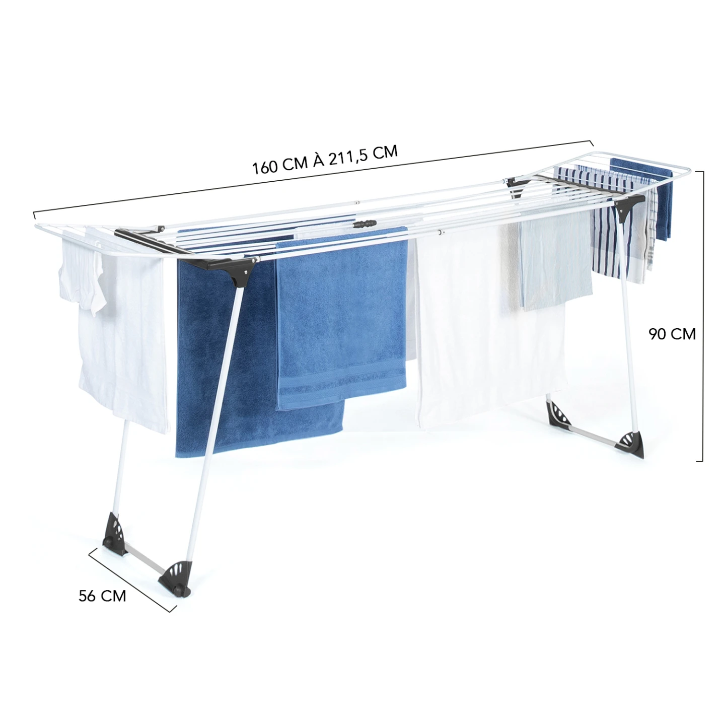 Séchoir à linge horizontal pliable ULTRA capacité 22M blanc
