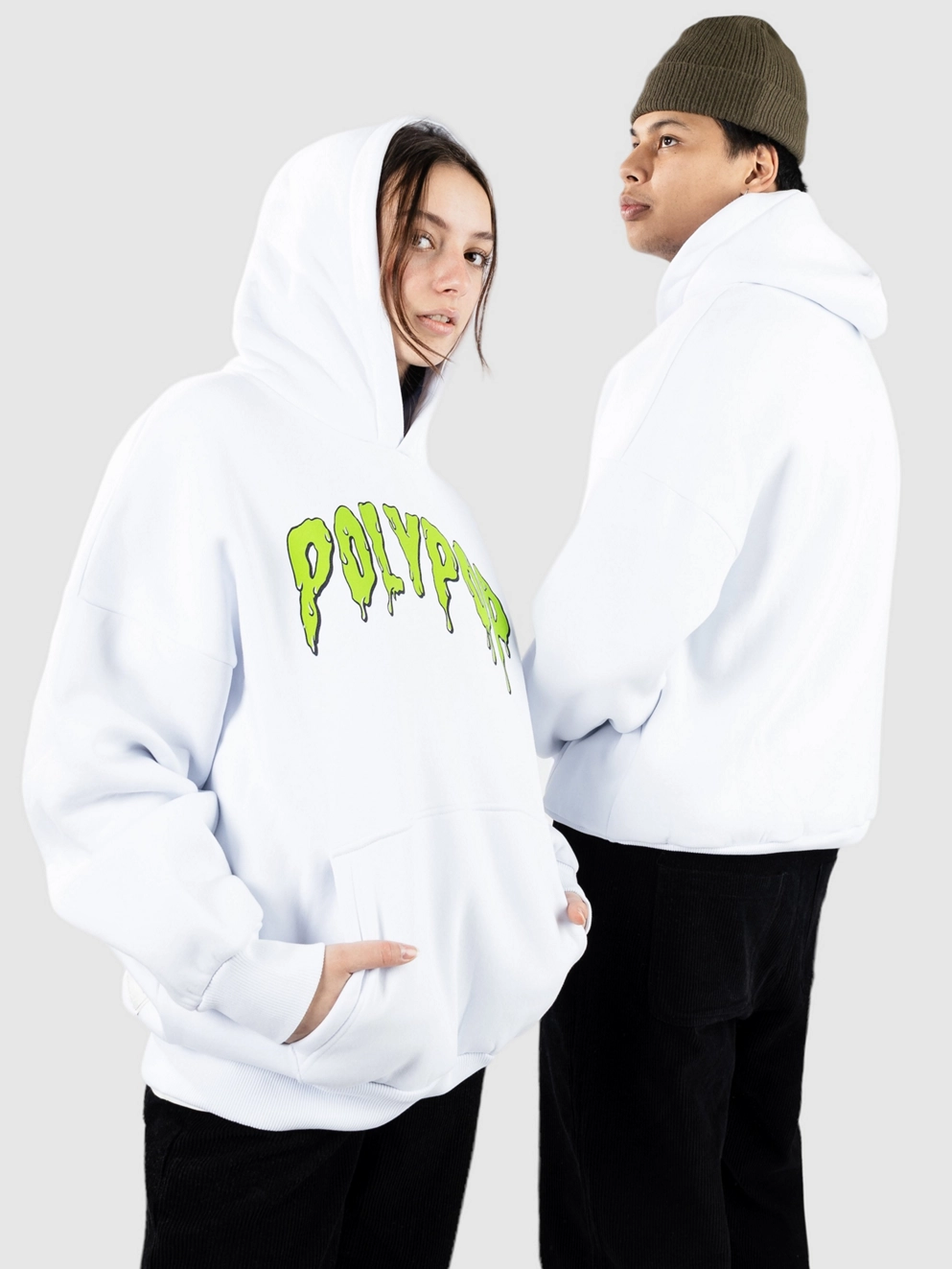 Polypop Melted Hoodie white