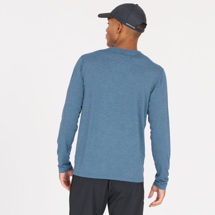 Endurance Herre T-shirts Abdon Melange Long Sleeve Tee Blå