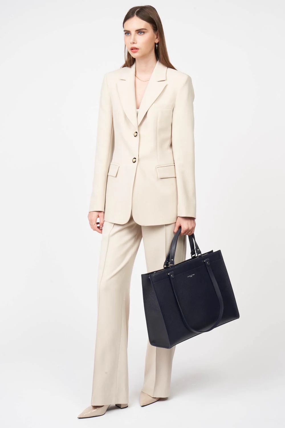 Foulonné Double-Très grand sac cabas épaule