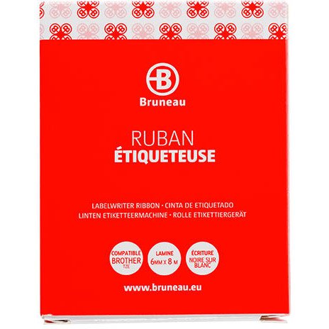 Ruban laminé 6 mm blanc écriture noire