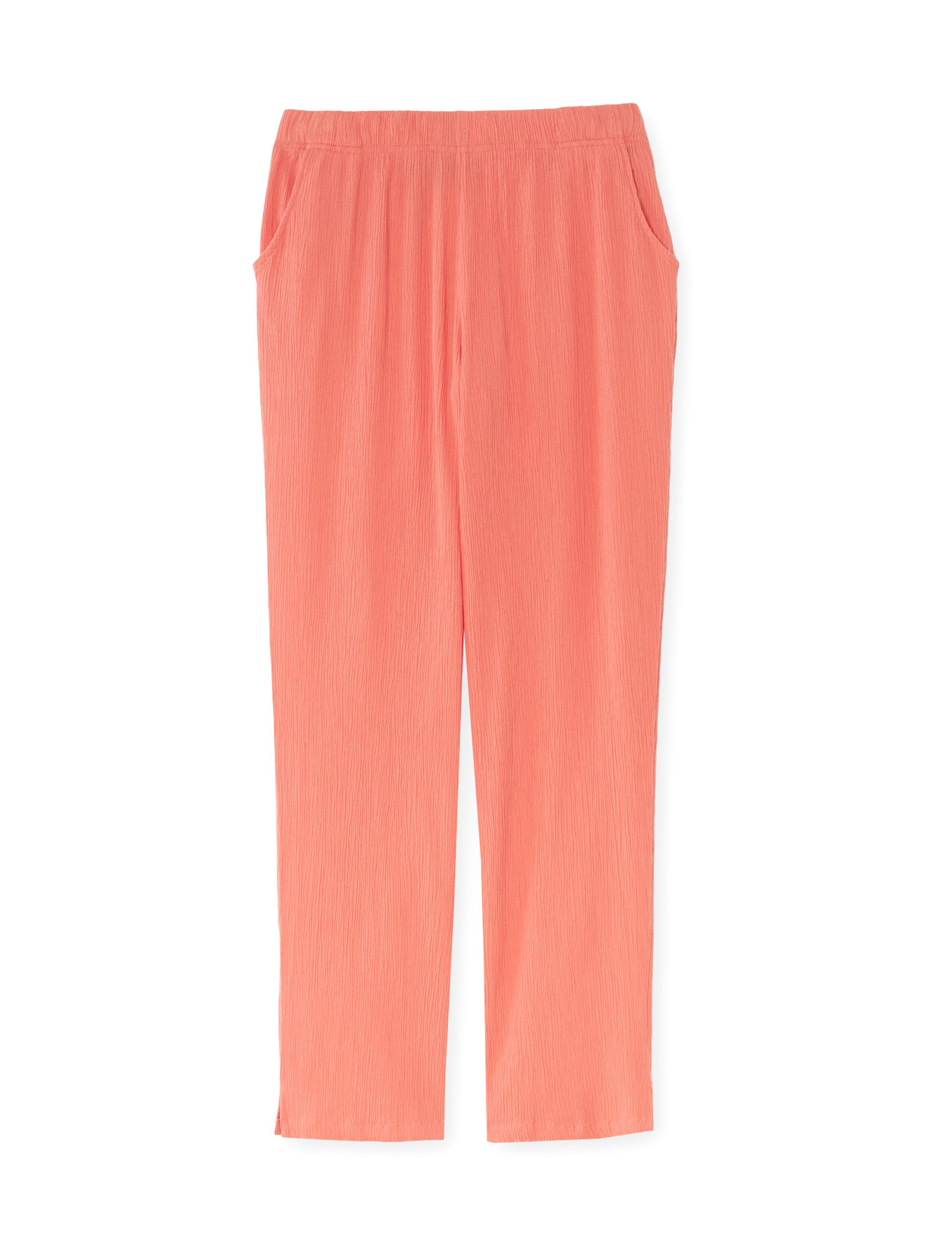Pantalon en tissu créponné pur coton