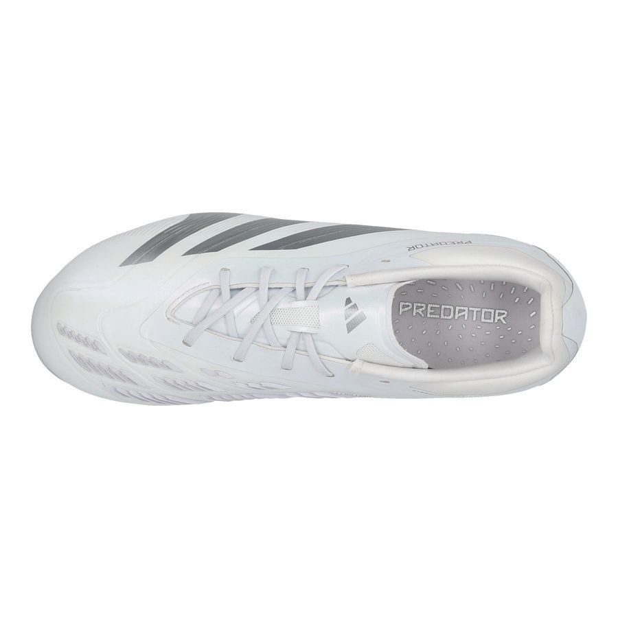 adidas Predator Elite FG Pearlized - Blanc/Argenté Enfant
