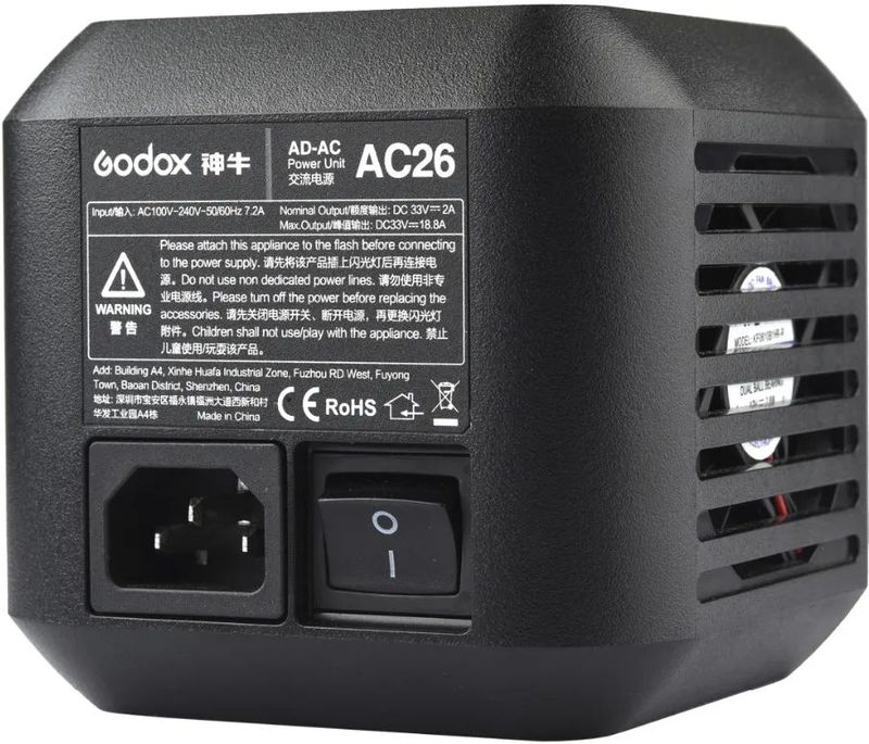 Godox - AD600Pro - Voeding - Wit - Adapter met Aan/Uit-schakelaar