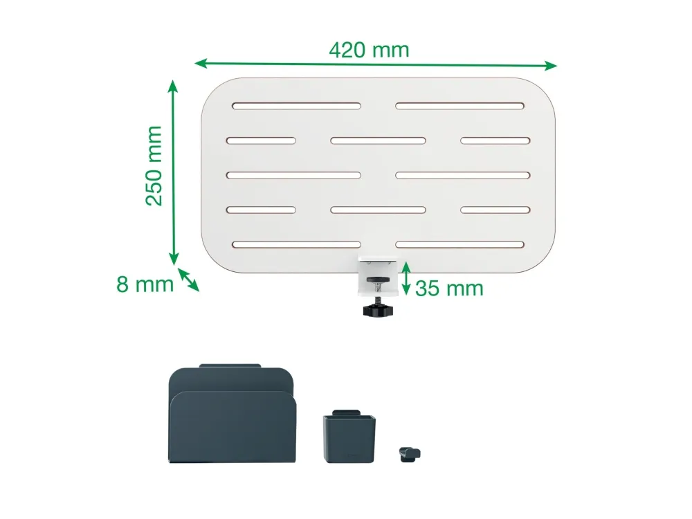 Leitz Ergo Small - Pegboard skrivebordsorganisator - MDF-tavle - hvid